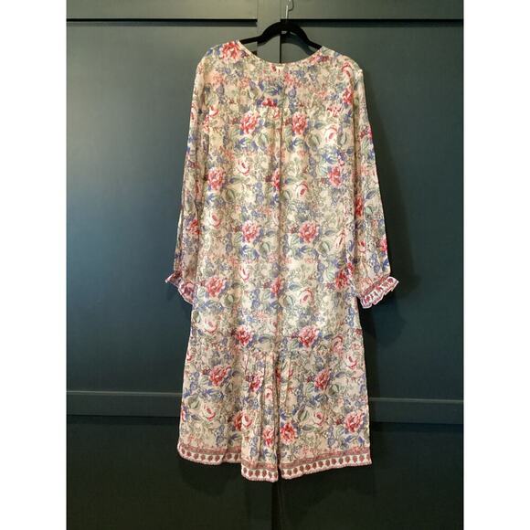 RAGA victoria Floral Lined Long Sleeve Drop Waist Maxi Dress Multicolor M - Picture 3 of 9